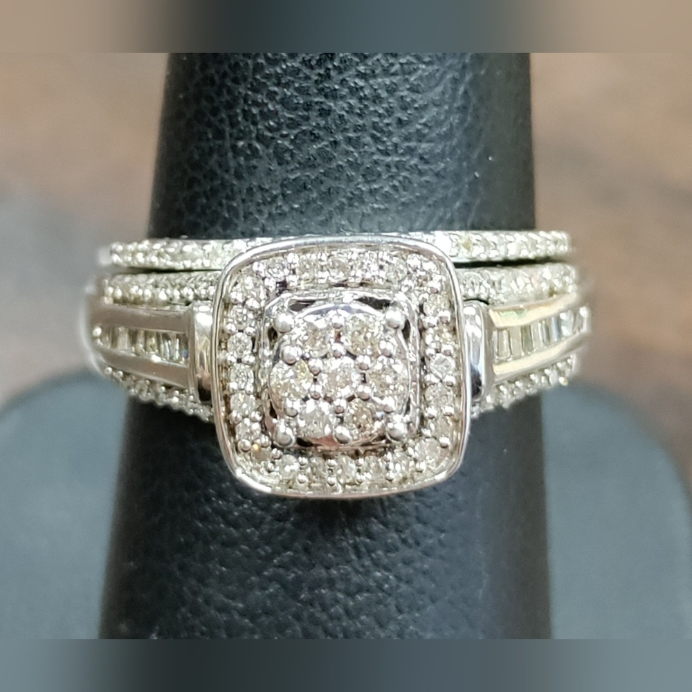 Diamond Wedding Ring Set | Size 7, 6.75 | 925 Sterling Silver | 0.51 ctw | Rare!